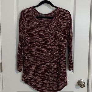 Burgundy and white tunic